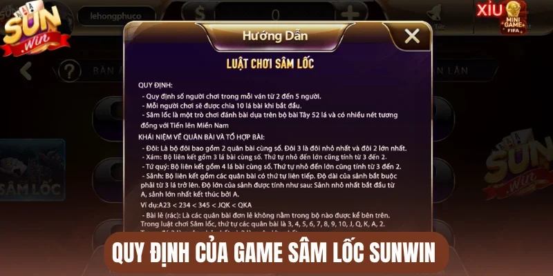 Quy định của game Sâm lốc Sunwin